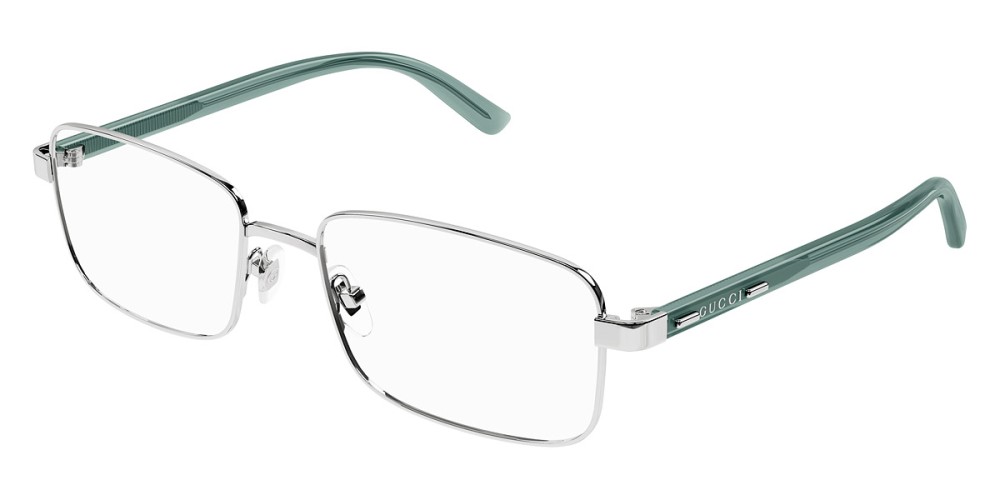 Gucci GG1586O - 006 - 59 Cadres optiques Argent, Vert Angulaire
