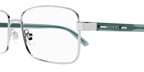 Gucci GG1586O - 006 - 59 Cadres optiques Argent, Vert Angulaire