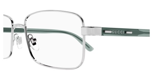 Gucci GG1586O - 003 - 56 Cadres optiques Argent, Vert Angulaire