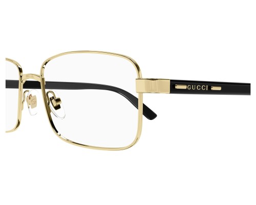 Gucci GG1586O - 001 - 56 Cadres optiques Or, Noir Angulaire