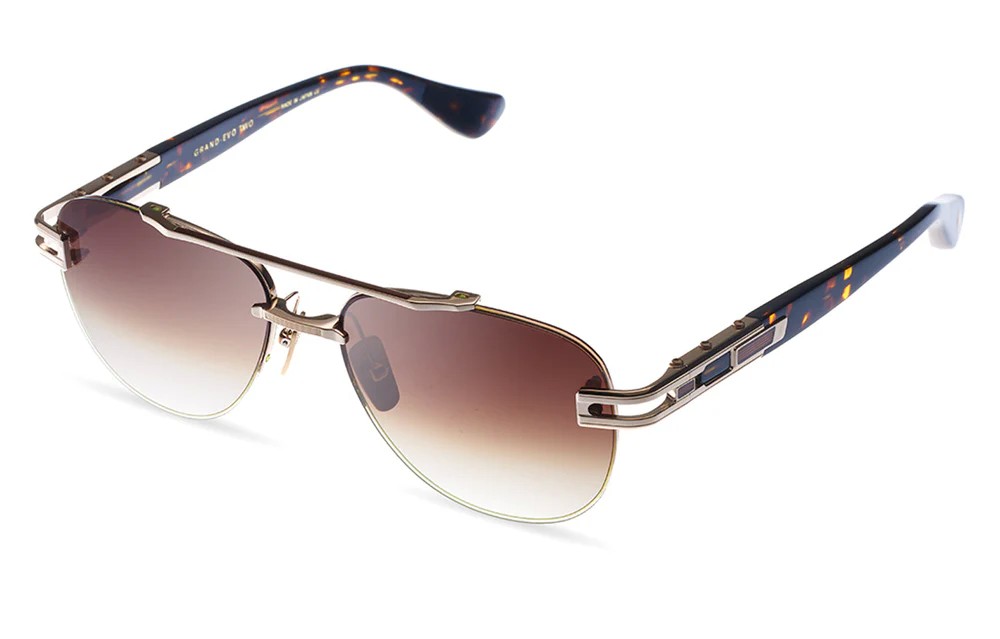 Dita GRAND-EVO TWO DTS139-A - 02 - 56 Lunettes de soleil Or, Havane Pilote (Aviateur)