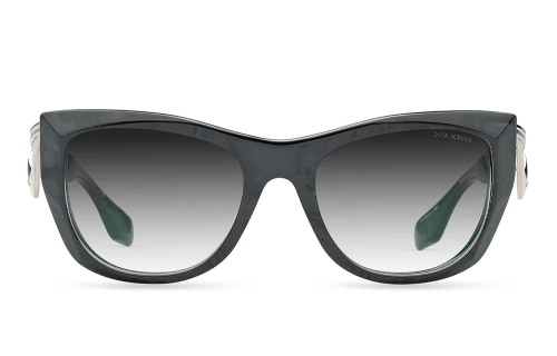 Dita ICELUS DTS438-A - 02 - 55 Lunettes de soleil Argent, Noir Coussin arrondi