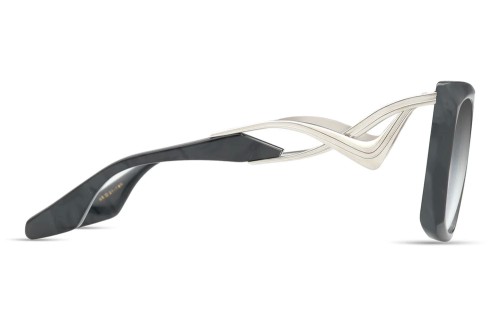 Dita ICELUS DTS438-A - 02 - 55 Lunettes de soleil Argent, Noir Coussin arrondi