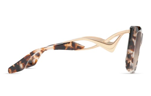 Dita ICELUS DTS438-A - 03 - 55 Lunettes de soleil Havane, Or Coussin arrondi