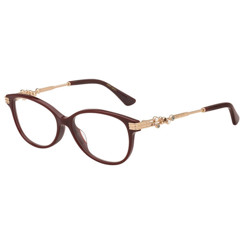 Jimmy Choo JC221/F - LHF - 53 Cadres optiques Rouge, Or Angulaire