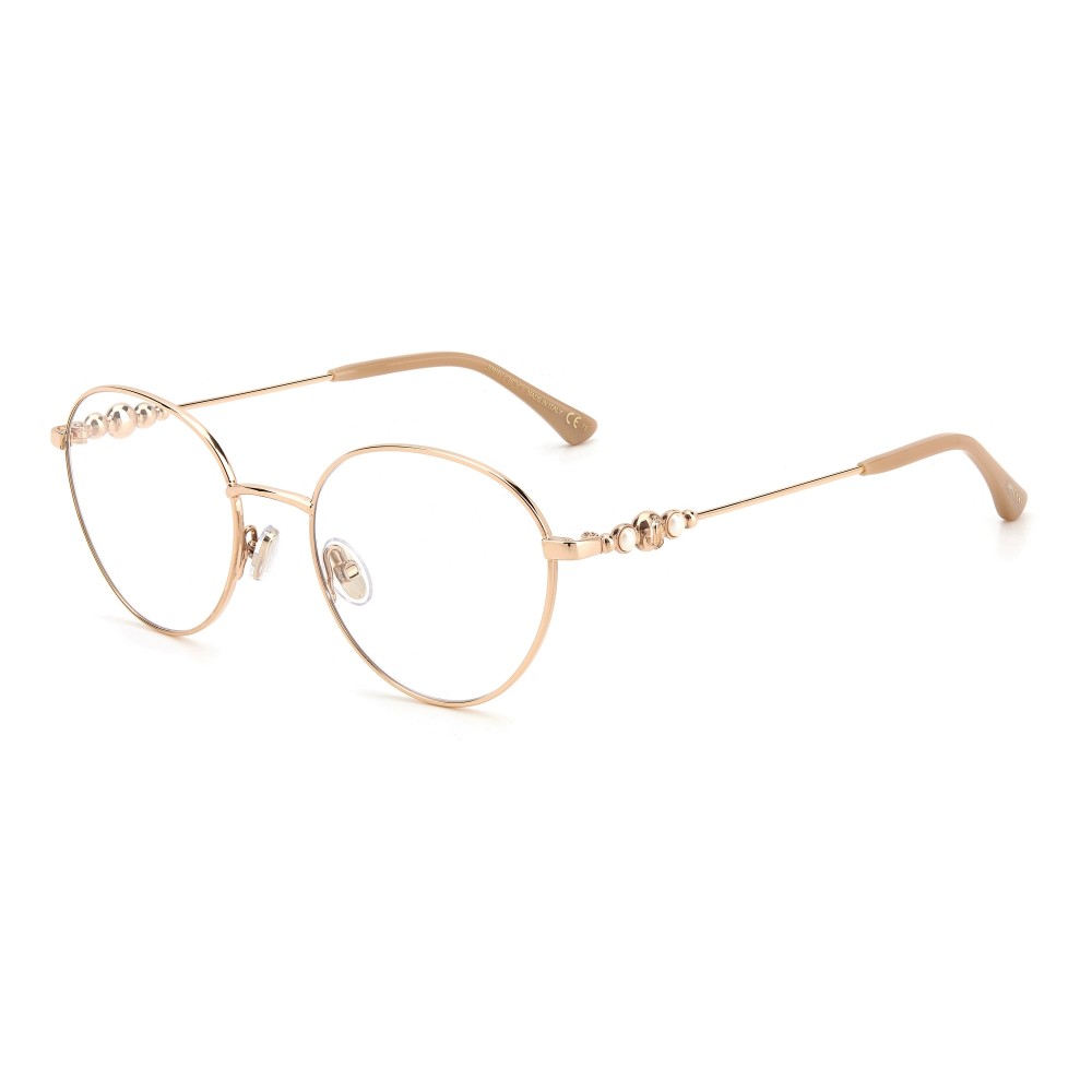 Jimmy Choo JC338 - BKU - 50 Cadres optiques Or rose, Beige Coussin arrondi