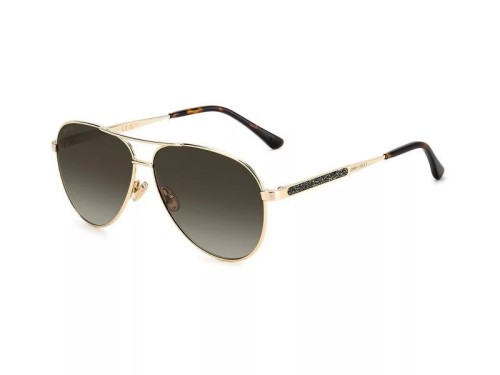 Jimmy Choo JIMENA/S - 06JHA - 60 Lunettes de soleil Or, Havane Pilote (Aviateur)
