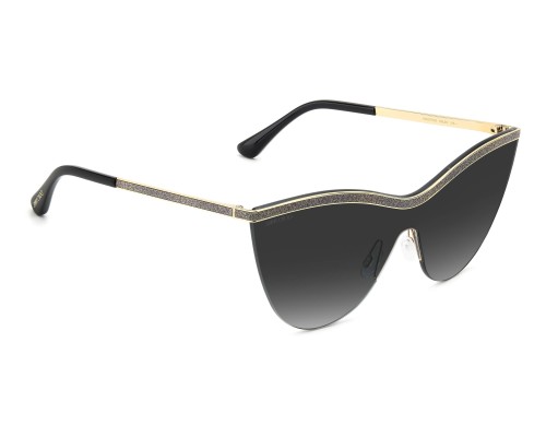 Jimmy Choo KRISTEN/S - RHL9O Lunettes de soleil Or, Noir Bouclier