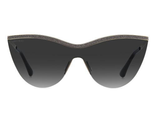 Jimmy Choo KRISTEN/S - RHL9O Lunettes de soleil Or, Noir Bouclier