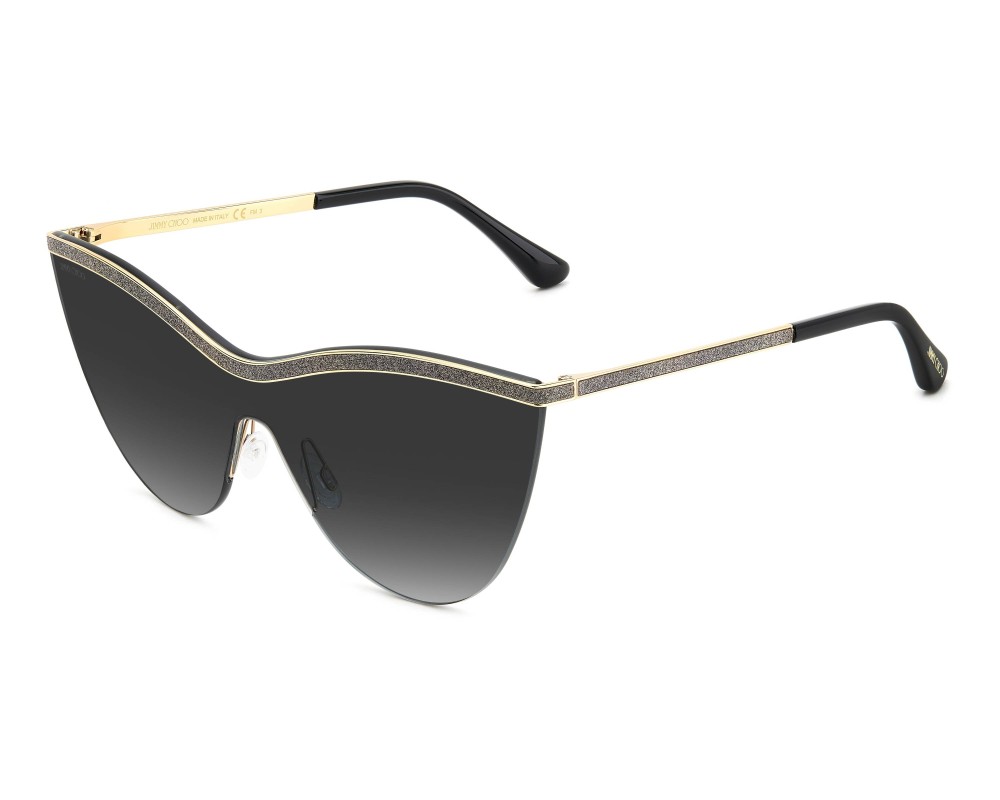 Jimmy Choo KRISTEN/S - RHL9O Lunettes de soleil Or, Noir Bouclier