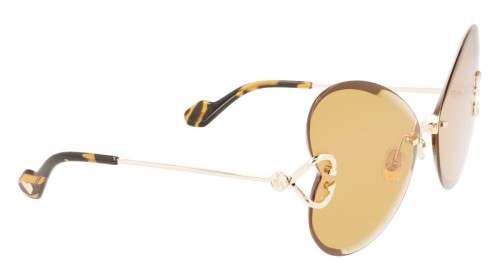 Lanvin LNV124S - 709 - 67 Lunettes de soleil Or, Havane Papillon