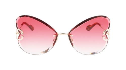 Lanvin LNV124S - 706 - 67 Lunettes de soleil Or, Havane Papillon