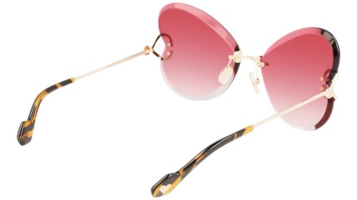 Lanvin LNV124S - 706 - 67 Lunettes de soleil Or, Havane Papillon