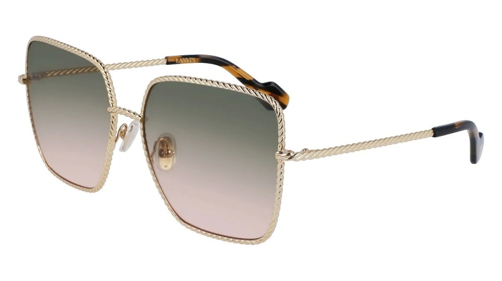 Lanvin LNV125S - 729 - 60 Lunettes de soleil Or, Havane Angulaire