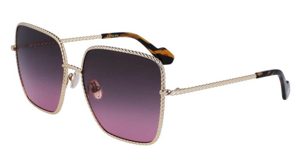 Lanvin LNV125S - 727 - 60 Lunettes de soleil Or, Havane Angulaire