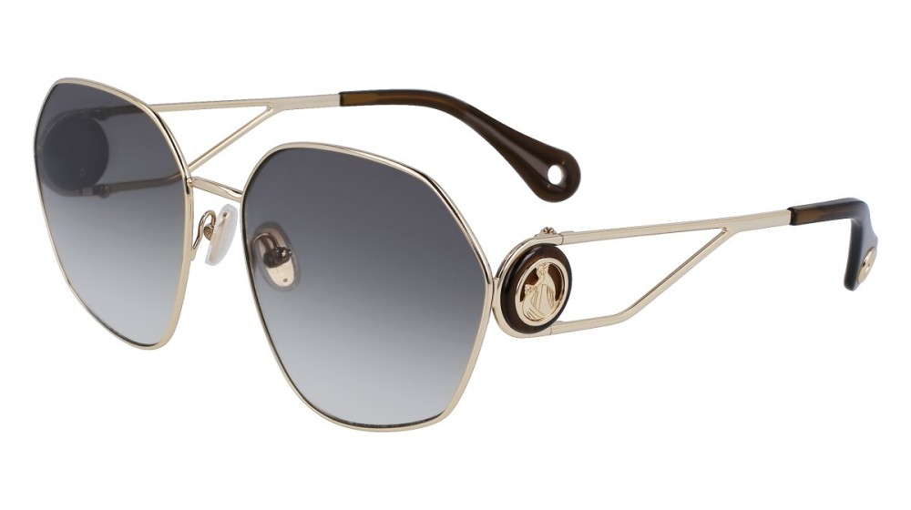 Lanvin LNV127S - 734 - 62 Lunettes de soleil Or, Marron Angulaire
