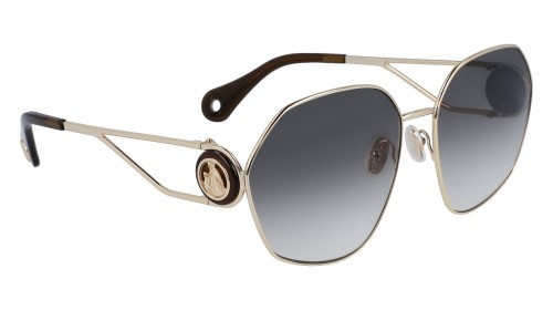 Lanvin LNV127S - 734 - 62 Lunettes de soleil Or, Marron Angulaire