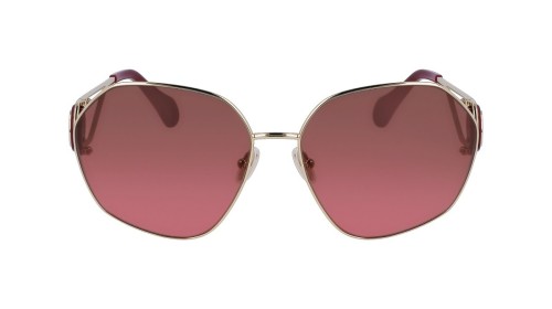 Lanvin LNV127S - 731 - 62 Lunettes de soleil Or, Rouge Angulaire
