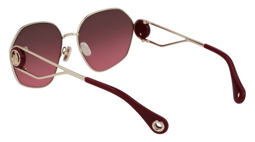 Lanvin LNV127S - 731 - 62 Lunettes de soleil Or, Rouge Angulaire