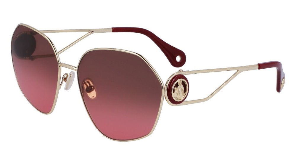Lanvin LNV127S - 731 - 62 Lunettes de soleil Or, Rouge Angulaire