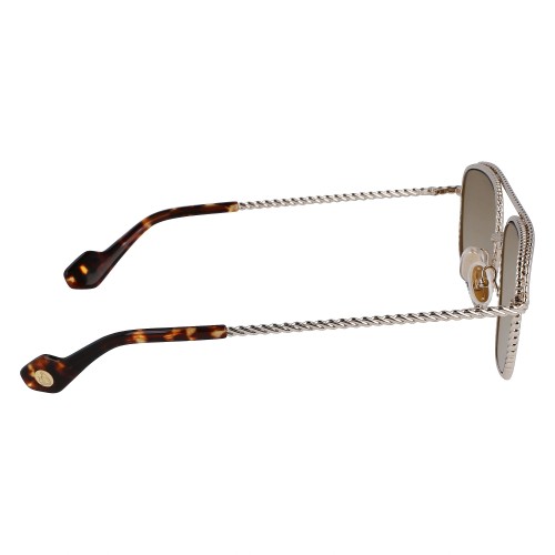 Lanvin LNV128S - 733 - 58 Lunettes de soleil Argent, Havane Pilote (Aviateur)