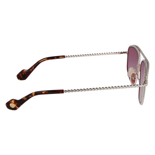 Lanvin LNV128S - 716 - 58 Lunettes de soleil Argent, Havane Pilote (Aviateur)