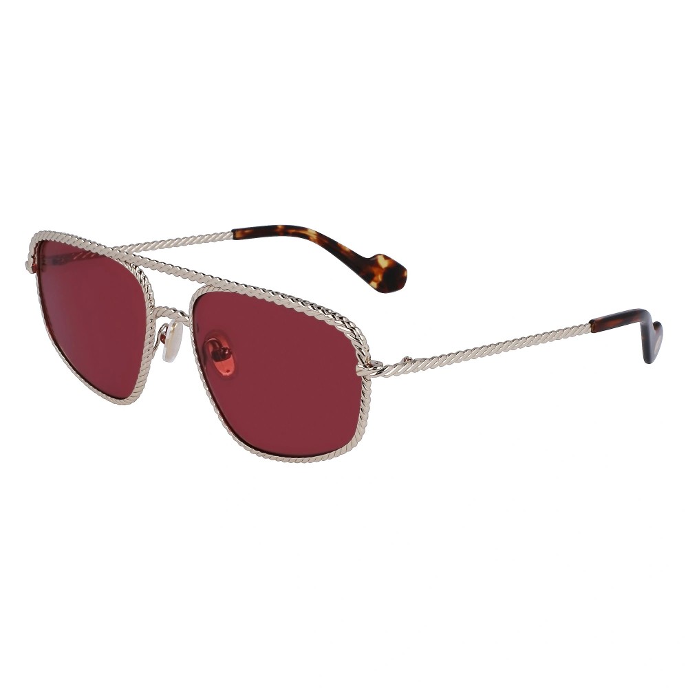 Lanvin LNV128S - 716 - 58 Lunettes de soleil Argent, Havane Pilote (Aviateur)
