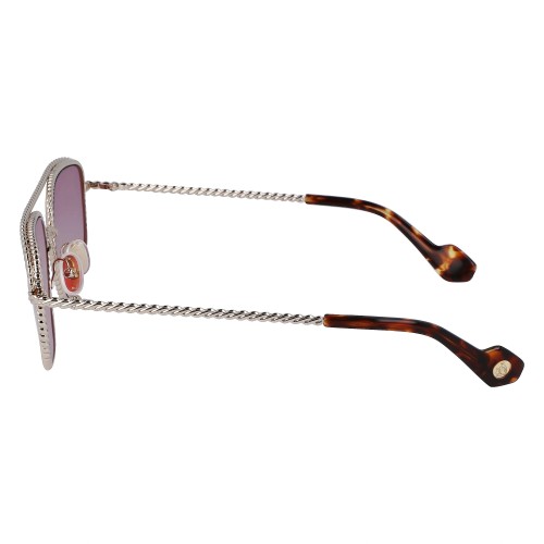 Lanvin LNV128S - 716 - 58 Lunettes de soleil Argent, Havane Pilote (Aviateur)