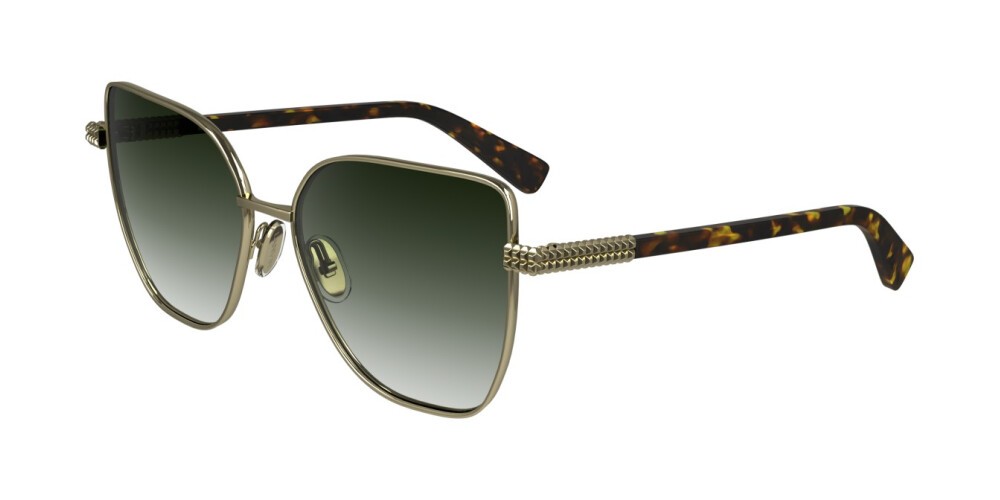 Lanvin LNV132S - 734 - 57 Lunettes de soleil Or, Havane Œil de chat