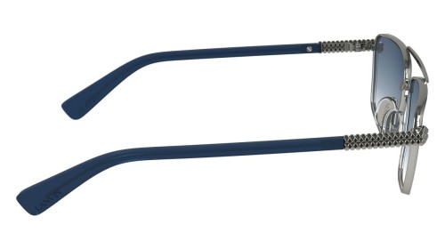 Lanvin LNV133S - 035 - 58 Lunettes de soleil Argent, Bleu Pilote (Aviateur)