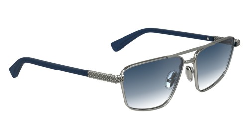 Lanvin LNV133S - 035 - 58 Lunettes de soleil Argent, Bleu Pilote (Aviateur)