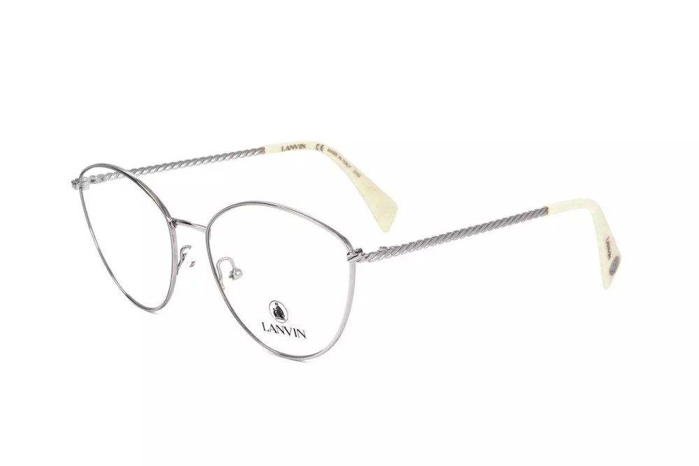 Lanvin LNV2106 - 047 - 55 Cadres optiques Argent, Blanc Œil de chat