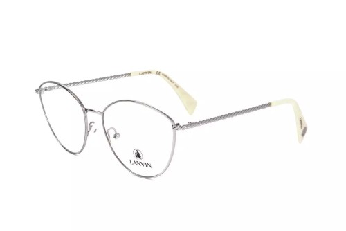 Lanvin LNV2106 - 047 - 55 Cadres optiques Argent, Blanc Œil de chat
