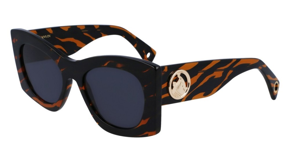 Lanvin LNV605S - 236 - 54 Lunettes de soleil Noir, Marron Œil de chat