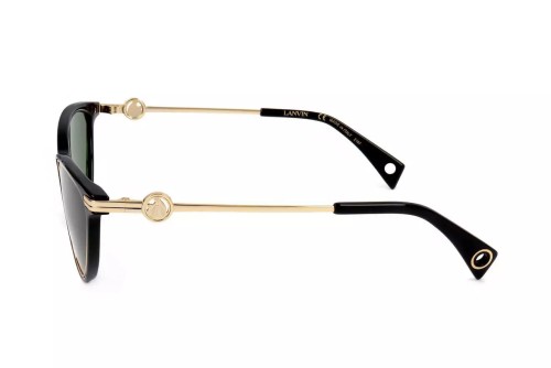 Lanvin LNV607S - 001 - 57 Lunettes de soleil Noir, Or Œil de chat