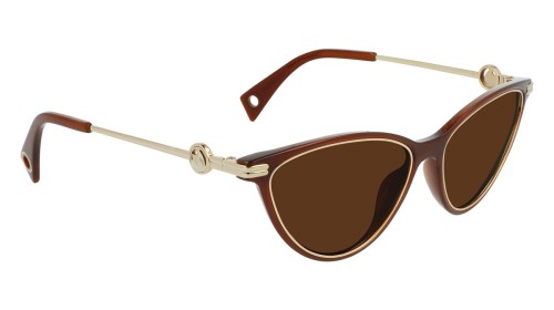Lanvin LNV607S - 200 - 57 Lunettes de soleil Or, Marron Œil de chat