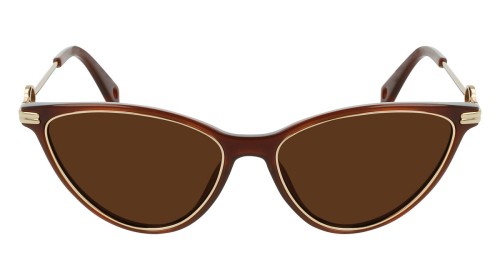 Lanvin LNV607S - 200 - 57 Lunettes de soleil Or, Marron Œil de chat