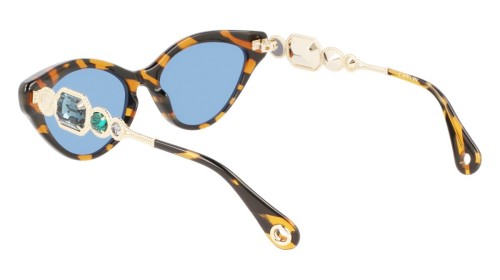 Lanvin LNV631SR - 236 - 56 Lunettes de soleil Havane, Or Œil de chat