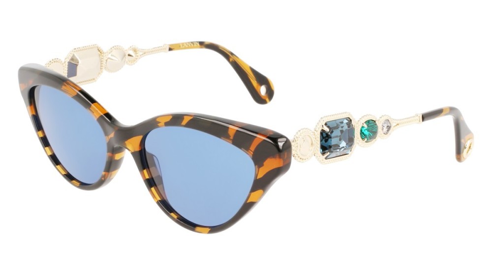 Lanvin LNV631SR - 236 - 56 Lunettes de soleil Havane, Or Œil de chat
