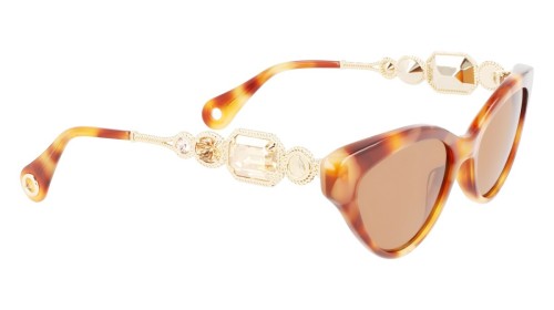 Lanvin LNV631SR - 217 - 56 Lunettes de soleil Havane, Or Œil de chat