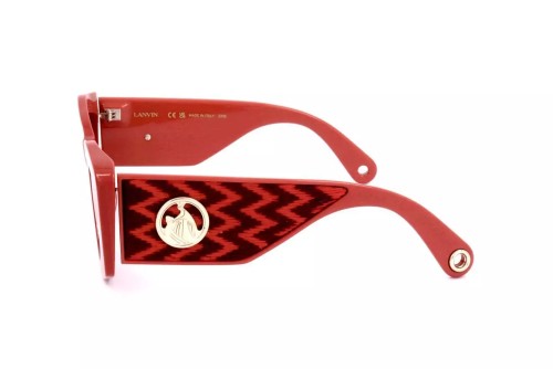 Lanvin LNV638S - 604 - 52 Lunettes de soleil Rouge, Noir à motifs Œil de chat