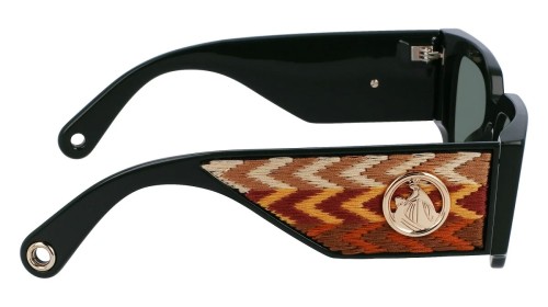Lanvin LNV639S - 318 - 52 Lunettes de soleil Vert, Marron à motifs Angulaire