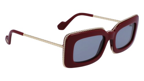 Lanvin LNV645S - 600 - 52 Lunettes de soleil Bordeaux, Or Angulaire