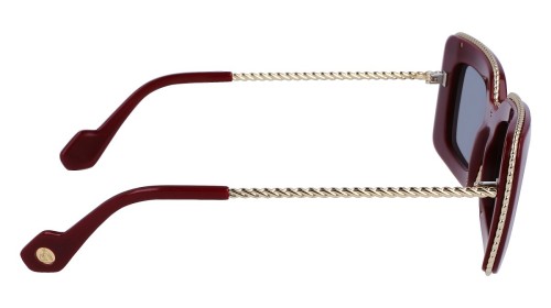 Lanvin LNV645S - 600 - 52 Lunettes de soleil Bordeaux, Or Angulaire