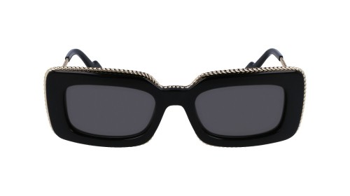 Lanvin LNV645S - 001 - 52 Lunettes de soleil Or, Noir Angulaire