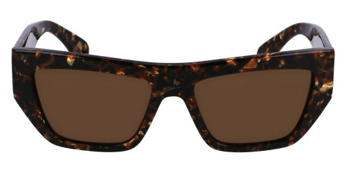 Lanvin LNV652S - 239 - 55 Lunettes de soleil Havane foncé Angulaire
