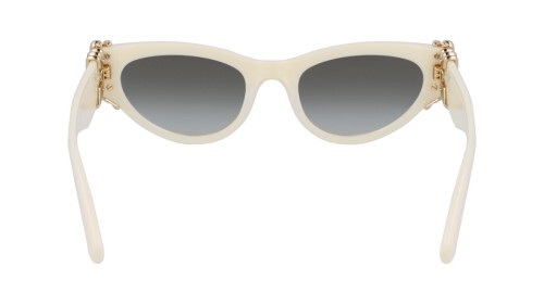 Lanvin LNV664S - 103 - 53 Lunettes de soleil Blanc, Or Œil de chat