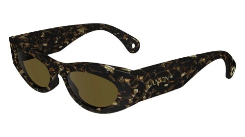 Lanvin LNV669S - 239 - 52 Lunettes de soleil Marron, À motifs Œil de chat