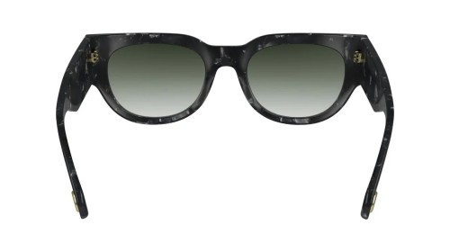 Lanvin LNV670S - 009 - 51 Lunettes de soleil Noir, Gris, À motifs Angulaire