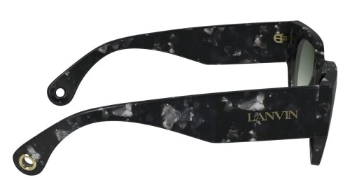 Lanvin LNV670S - 009 - 51 Lunettes de soleil Noir, Gris, À motifs Angulaire